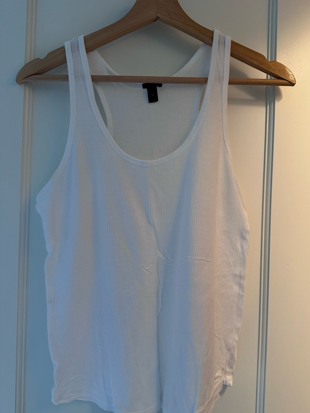 J. Crew White Ribbed Scoop Tank Top - Women